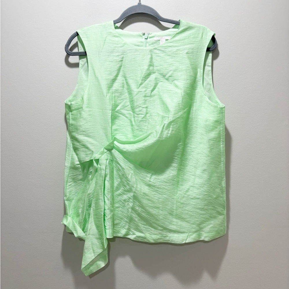 COS Women’s Sleeveless Green Draped Top Vibrant Lime Lined Size 12